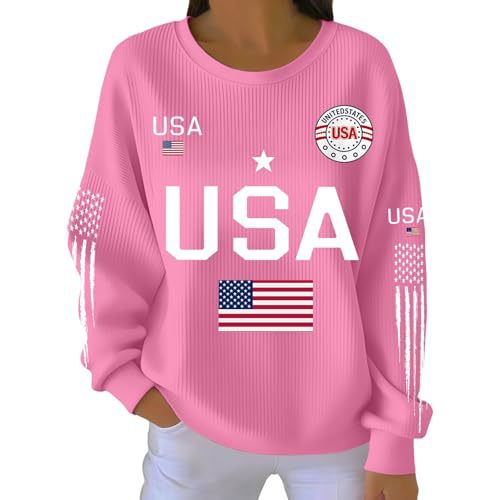 Women's American Flag Star Print Sweatshirt