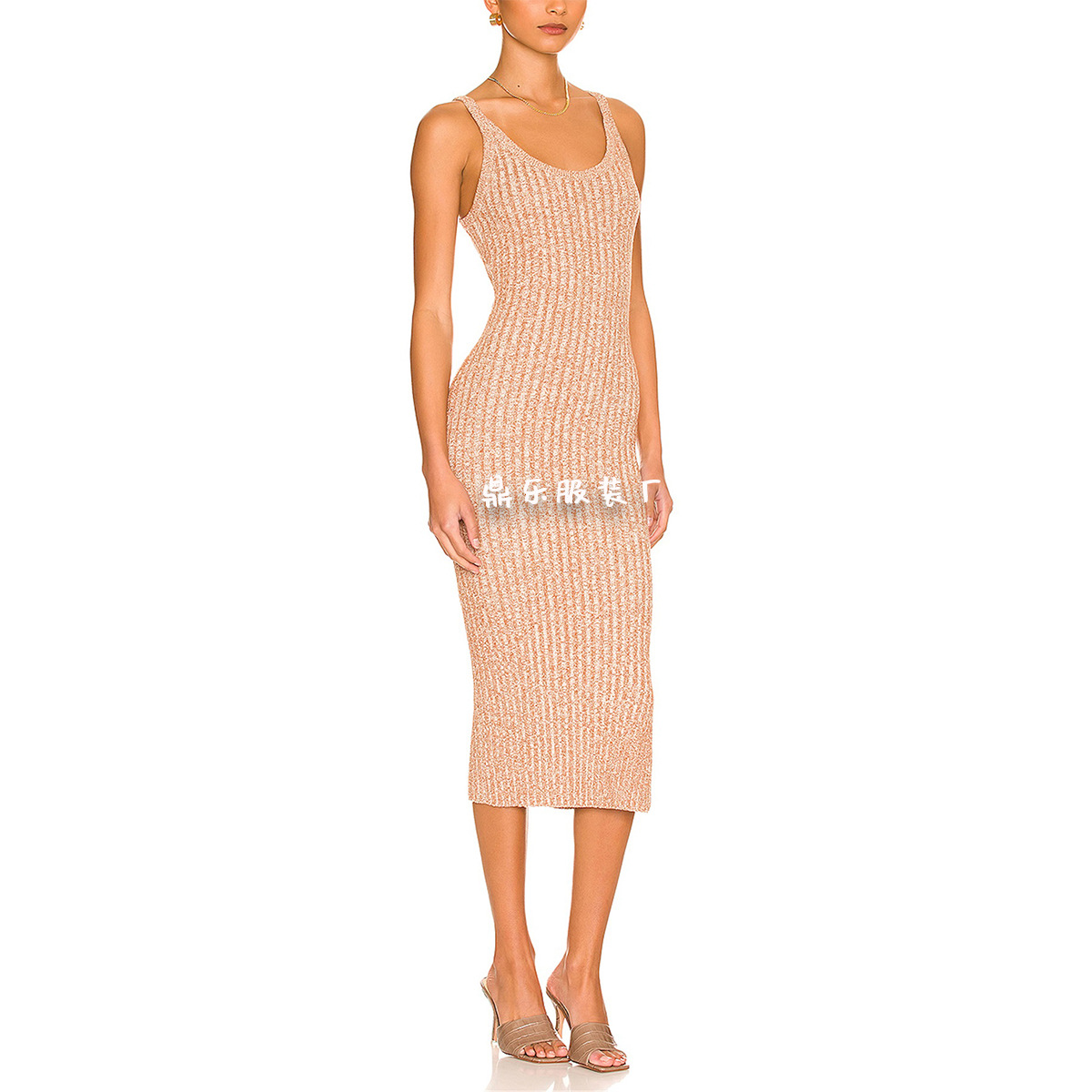 Women's Sleeveless Round Neck Split Knit Dress
