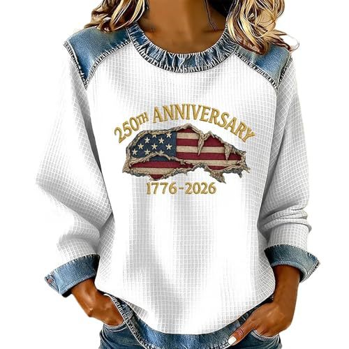 Women's USA Flag Star Print Sweatshirt