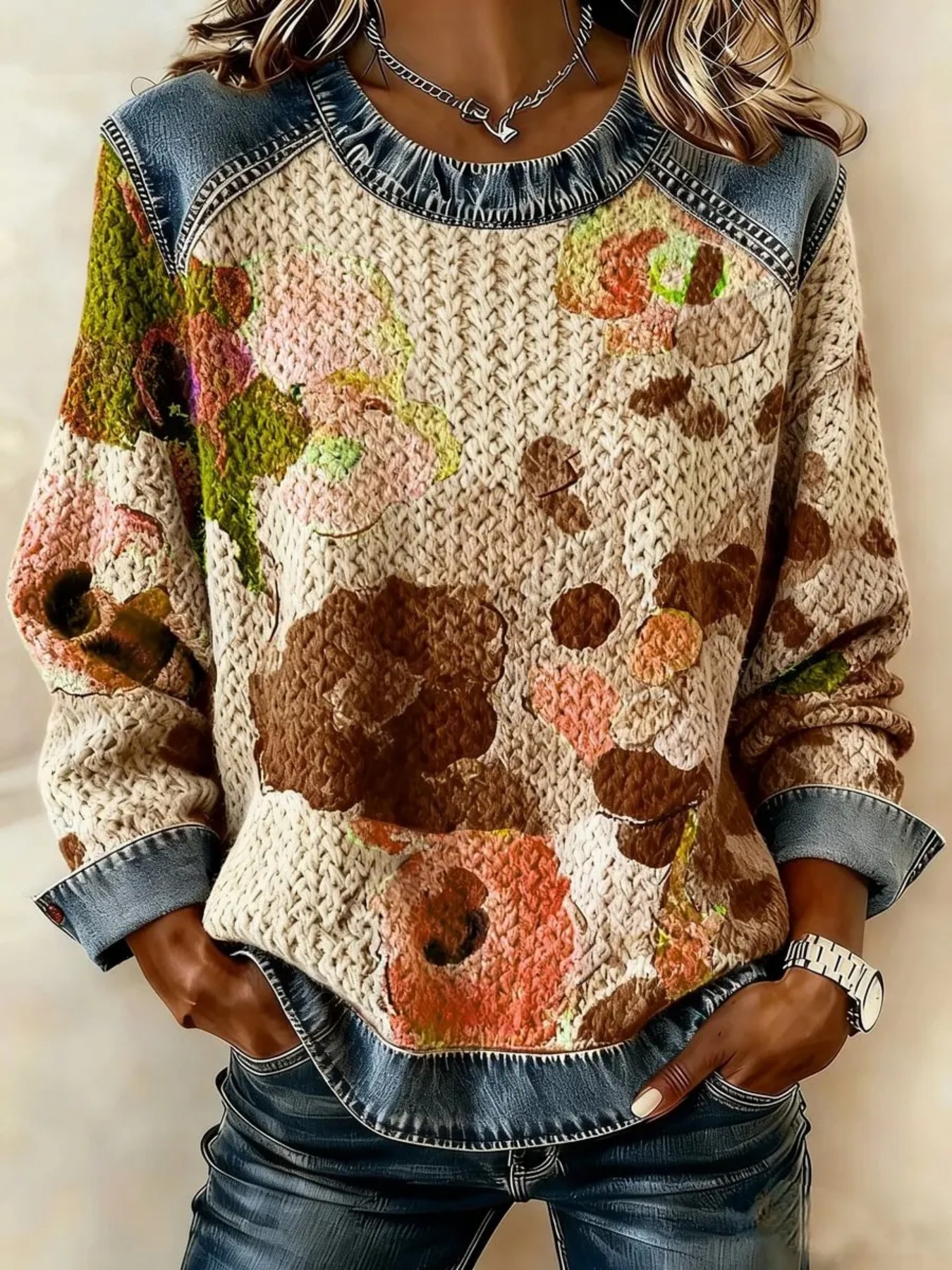 Women's Floral Print Casual Sweatshirt
