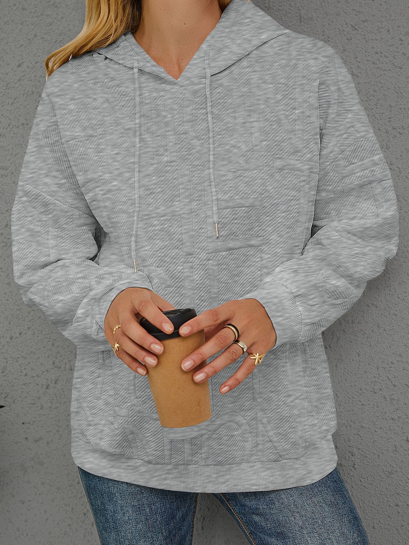 Women's Loose Fit 3D Print Hooded Pullover Sweatshirt