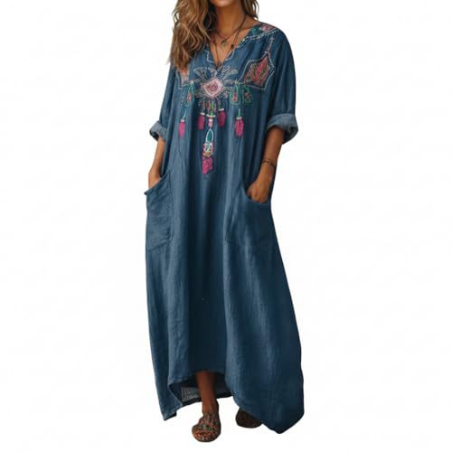 Women's Boho A-Line Midi Dress with 3D Print