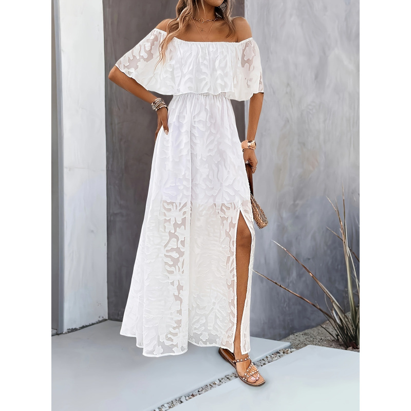 Solid Lace Sleeveless Long Dress