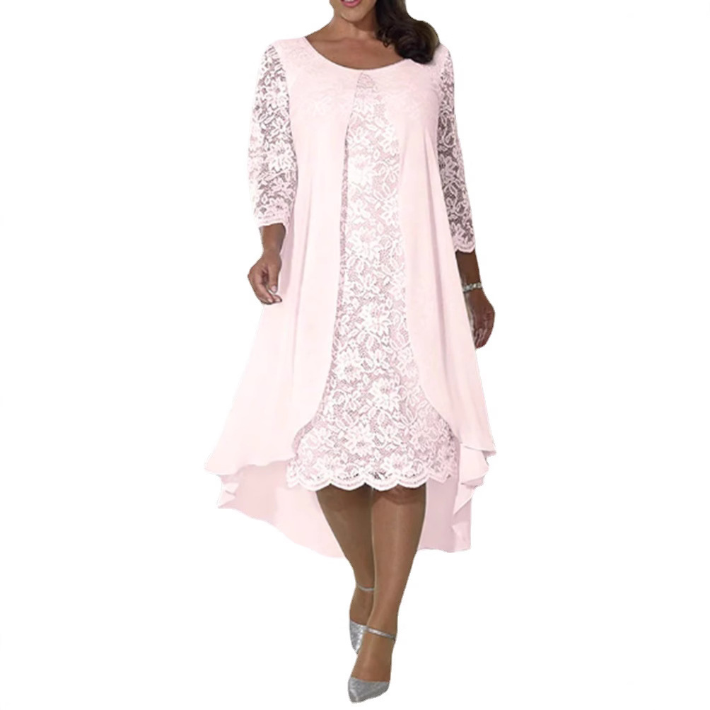 Lace Long Sleeve Chiffon A-Line Bridesmaid Dress