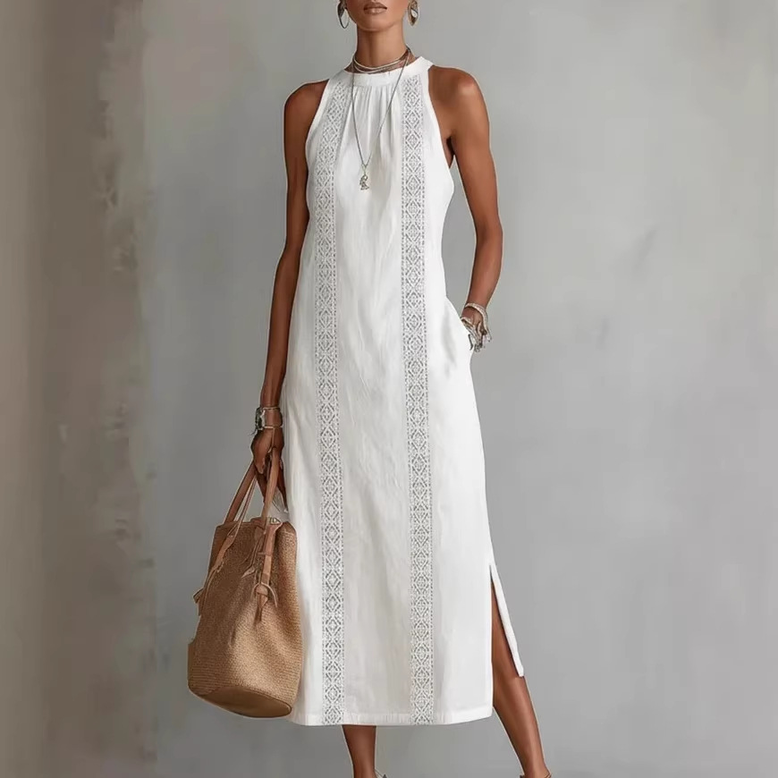 Women's Solid Color Loose Long Shirt Dress Casual