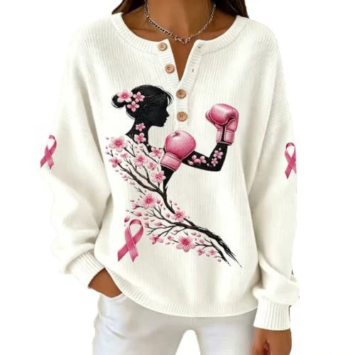 Women's Floral Ribbon Boxing Glove Print Hoodie