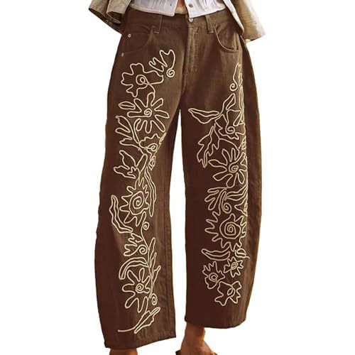 Women's Camo Floral Print Casual Straight-Leg Pants