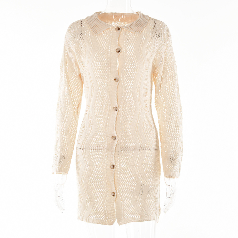 Women's Casual Button-Up Midi Cardigan Sweater