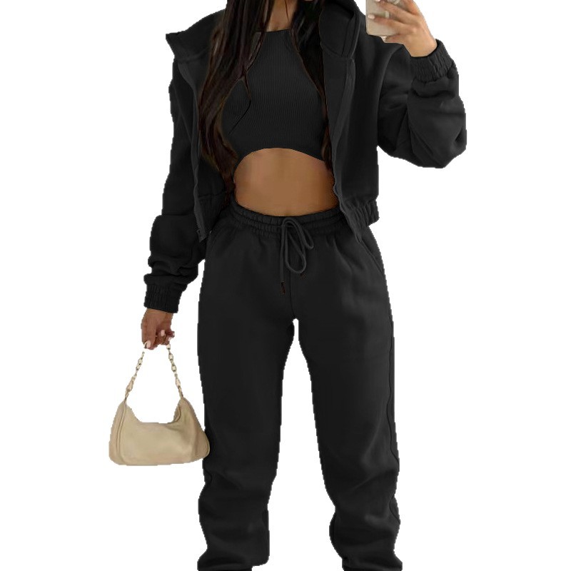 Women's Fleece-Lined Hooded Sweatshirt and Pants Set