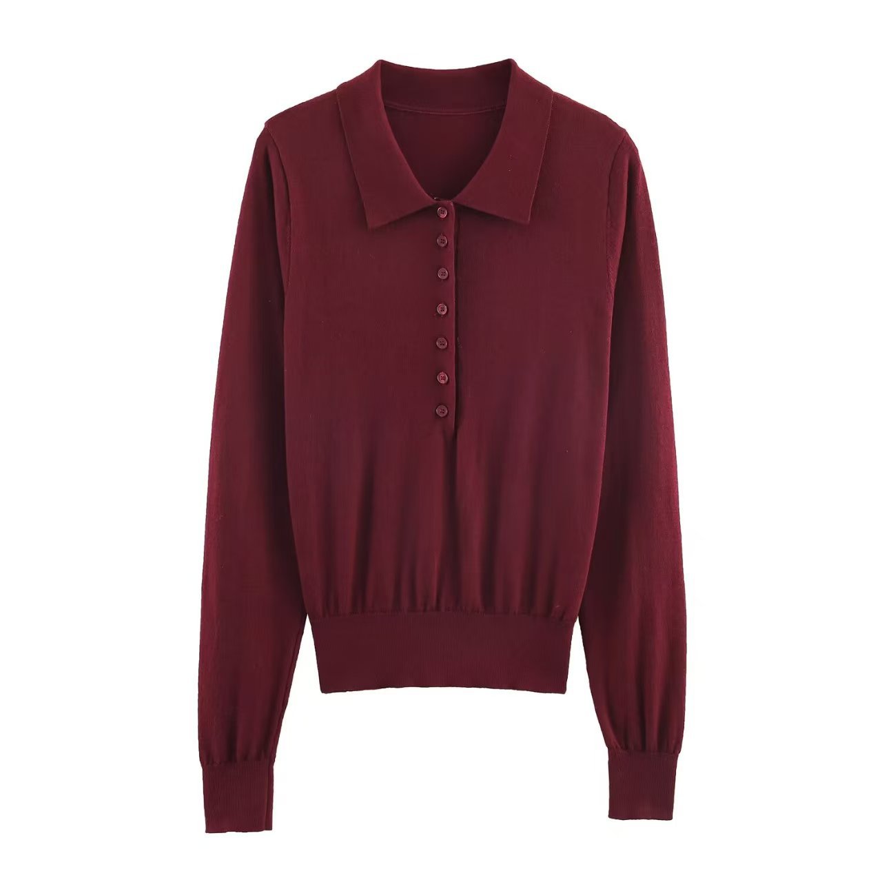Women's Square Neck Embroidered Knit Long Sleeve Top