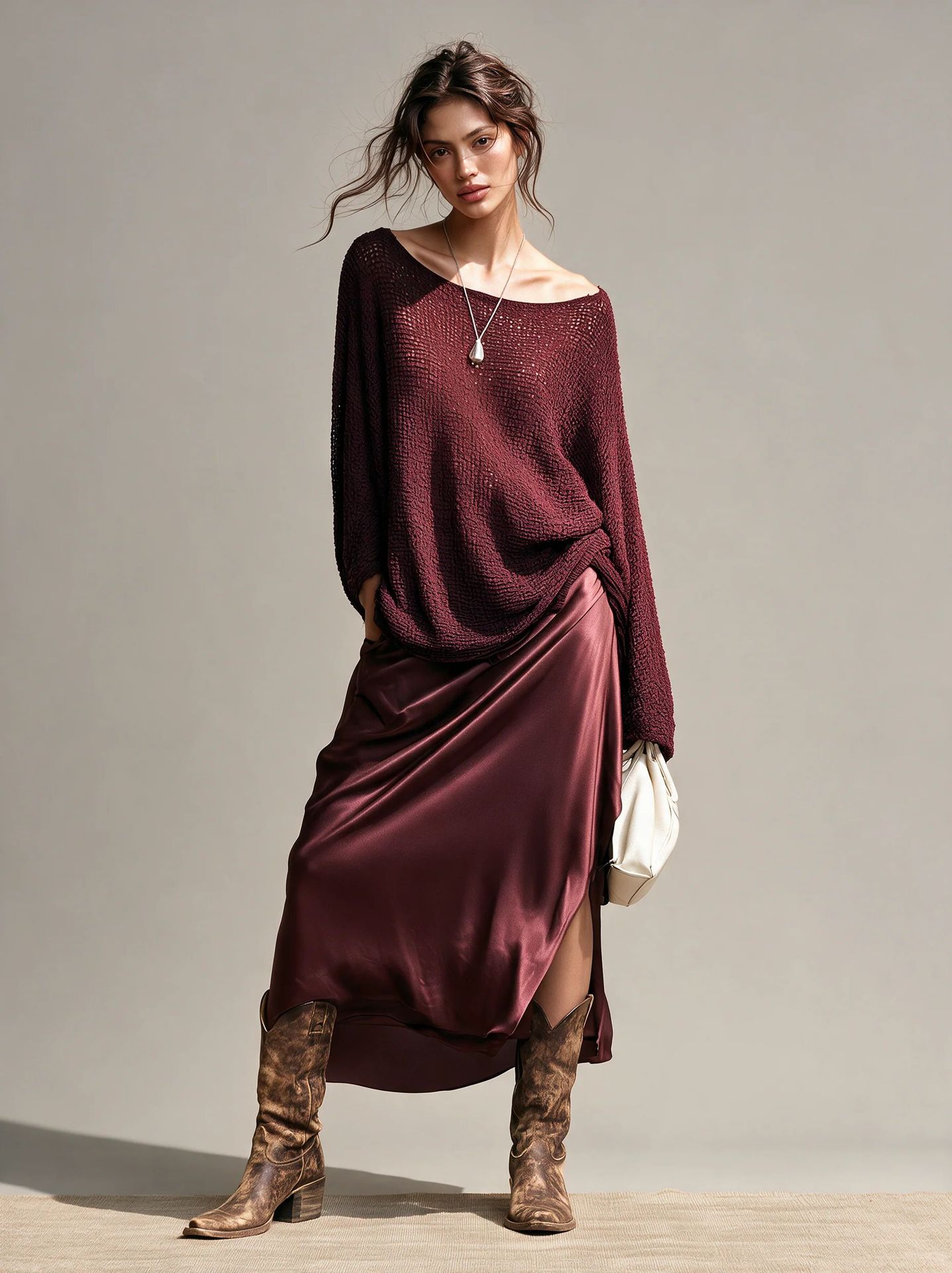 Women's Bohemian Off-Shoulder Top with Batwing Sleeves