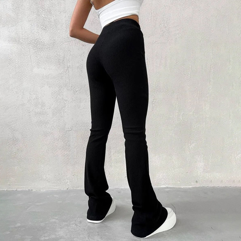 High-Waist Slim Fit Micro Flare Pants