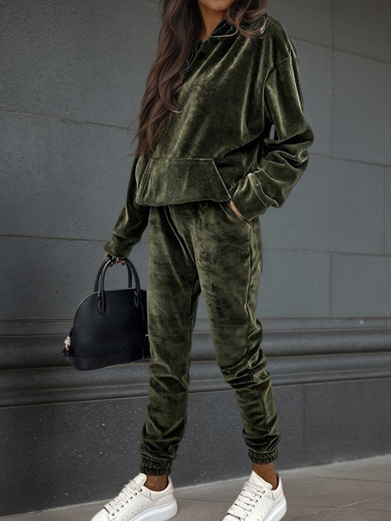 Velvet Long-Sleeve Lounge Set for Women
