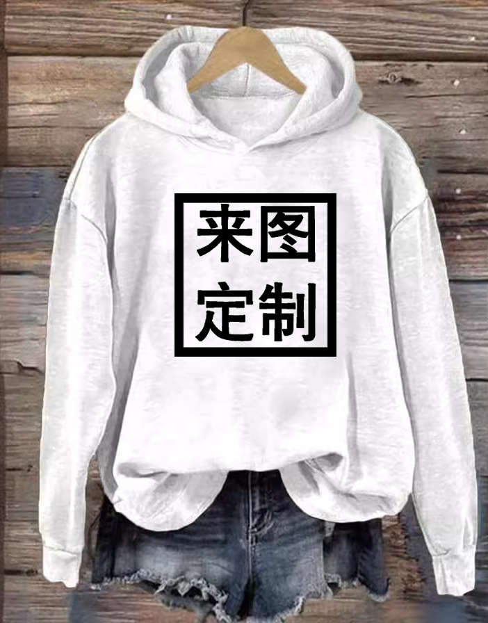 Women's Custom Print Hoodie Pullover Loose Fit Streetwear