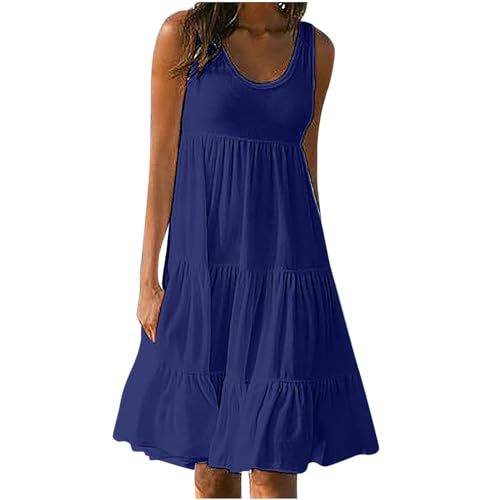 Women's Floral Print Ruched Bodycon Midi Dress Sleeveless Round Neck