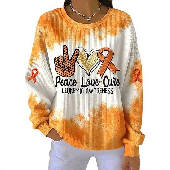 Women's Heart Ribbon Letter Colorful Print Casual Sweatshirt