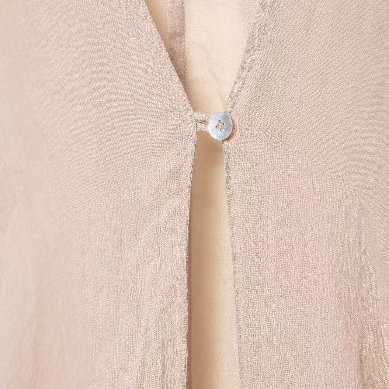 Women's Ramie Long Top Solid Color One Size