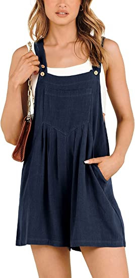 Cotton-Linen Wide-Leg Romper with Pockets