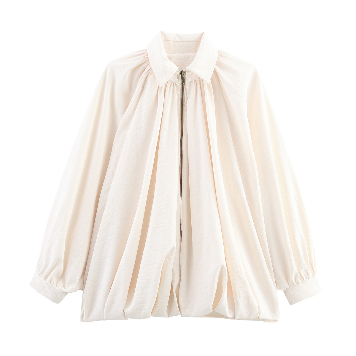 Women's Pleated Loose Puffer Bomber Jacket