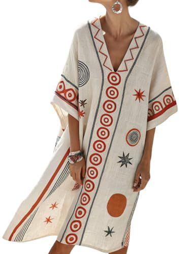 Women's Striped Floral Print Midi Dress Deep V-Neck Sleeveless Slim Fit