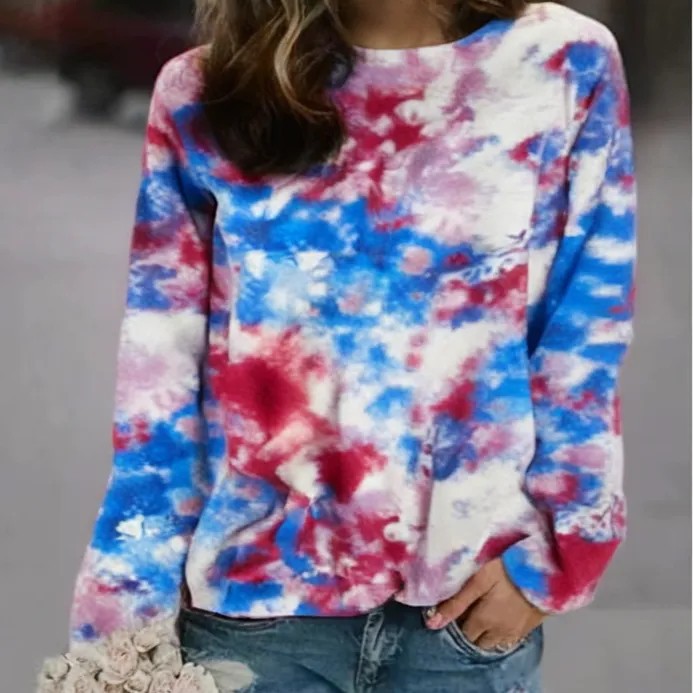 3D Print Women's Sweater Crewneck Pullover Casual Loose Long Sleeve Knit Top