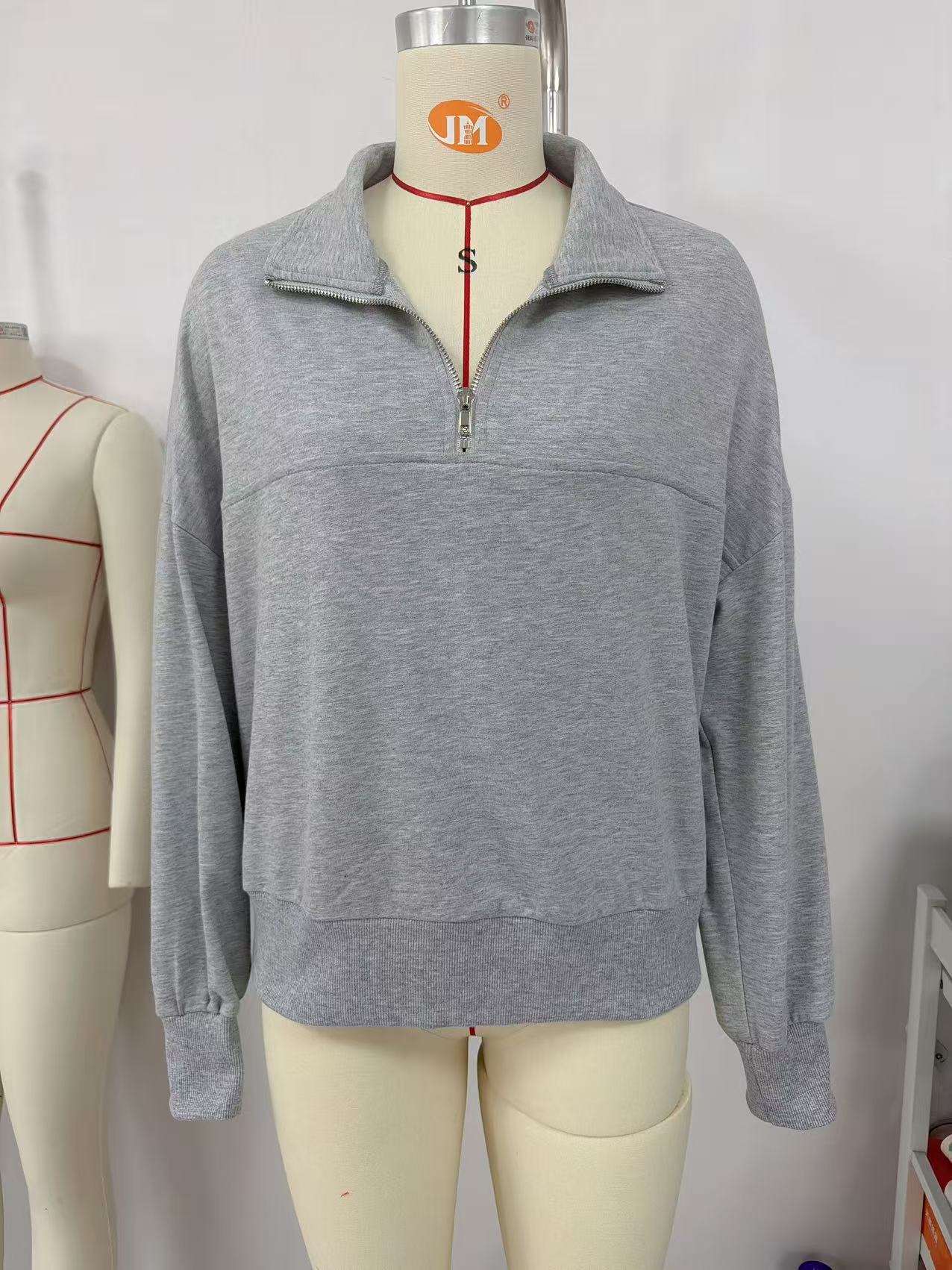 Women's Y2K Half-Zip Pullover Sweatshirt Long Sleeve