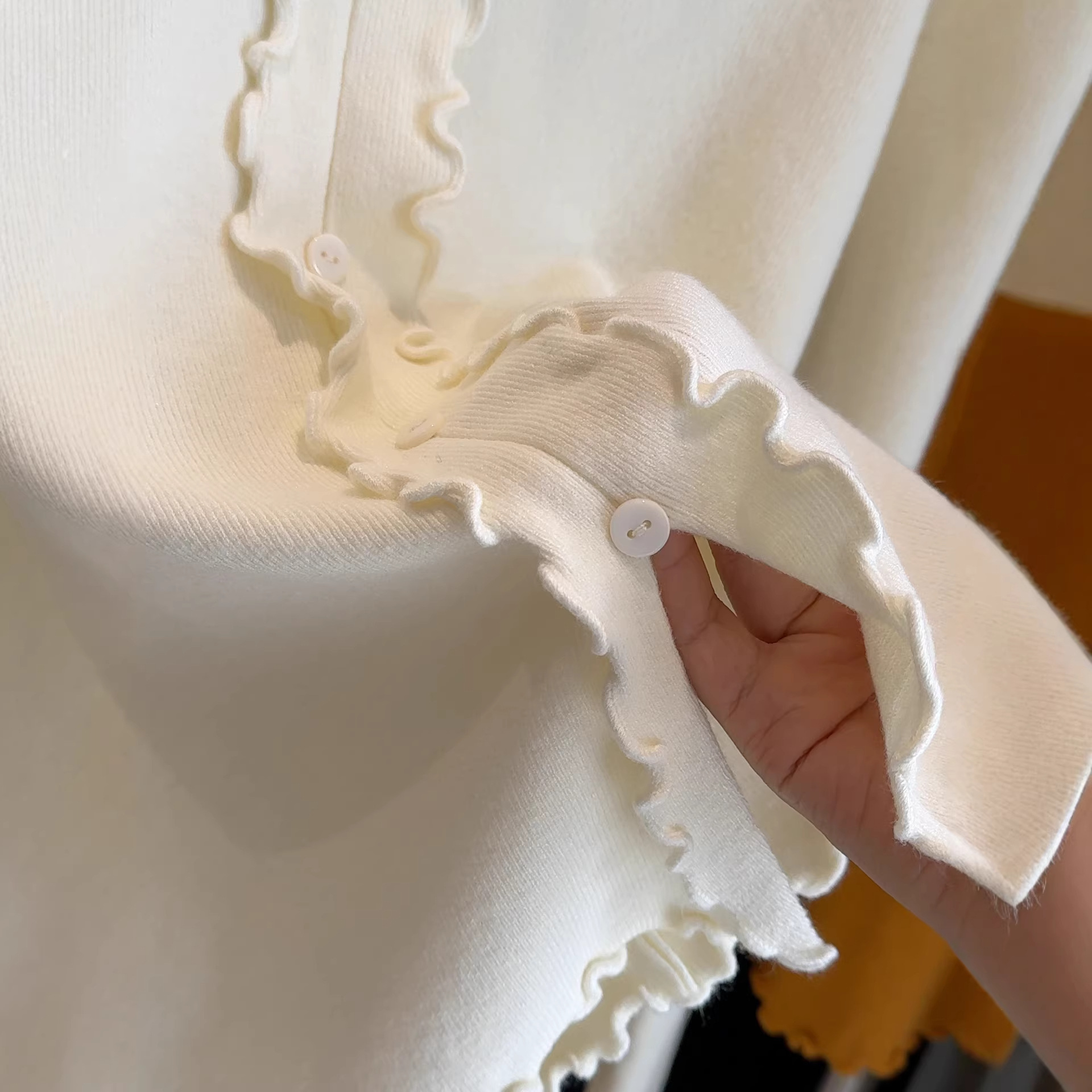 Slimming Knit Lace Cardigan with Doll Collar Long Sleeve