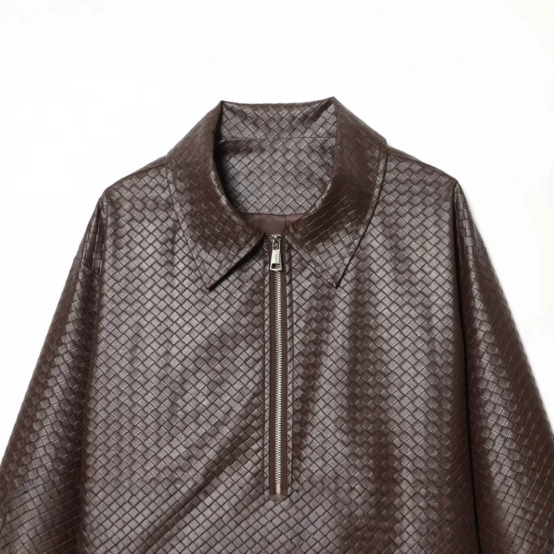 Women's Zip-Up Collared Jacket Solid Color Polyester