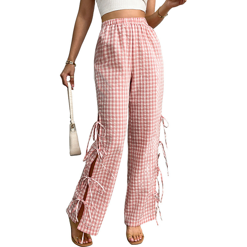 Plaid Pajama Pants Women's Loose Drawstring Casual Lounge Bottoms