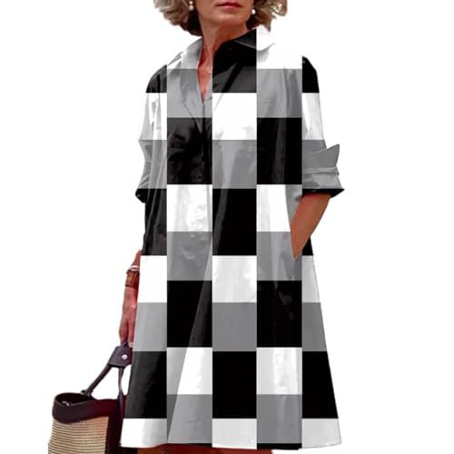 Women's Floral Print Lapel Collar Sheath Dress