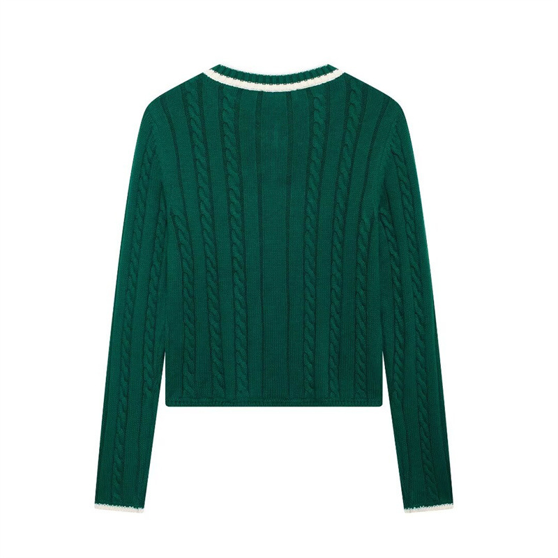 Women's Long Sleeve V-Neck Cable Knit Cardigan Sweater