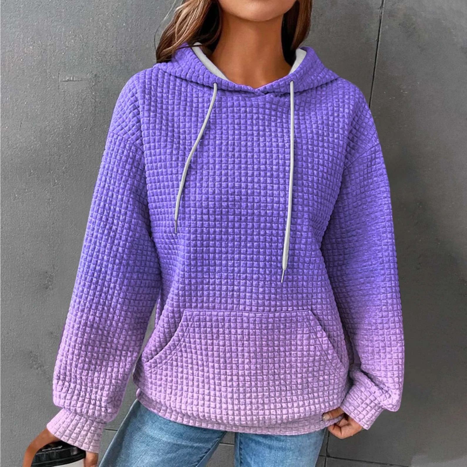 Women's Colorful Gradient Striped Print Hoodie