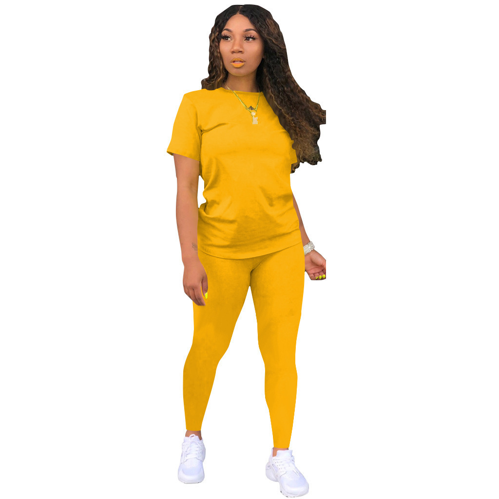 Women's Solid Color Long Sleeve Two-Piece Casual Set