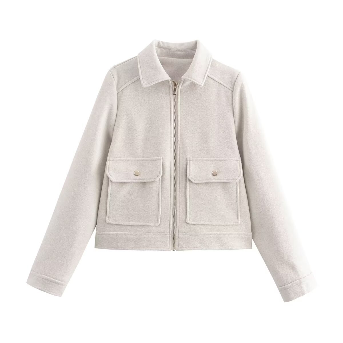 Women's Tweed Zip Jacket with Pockets