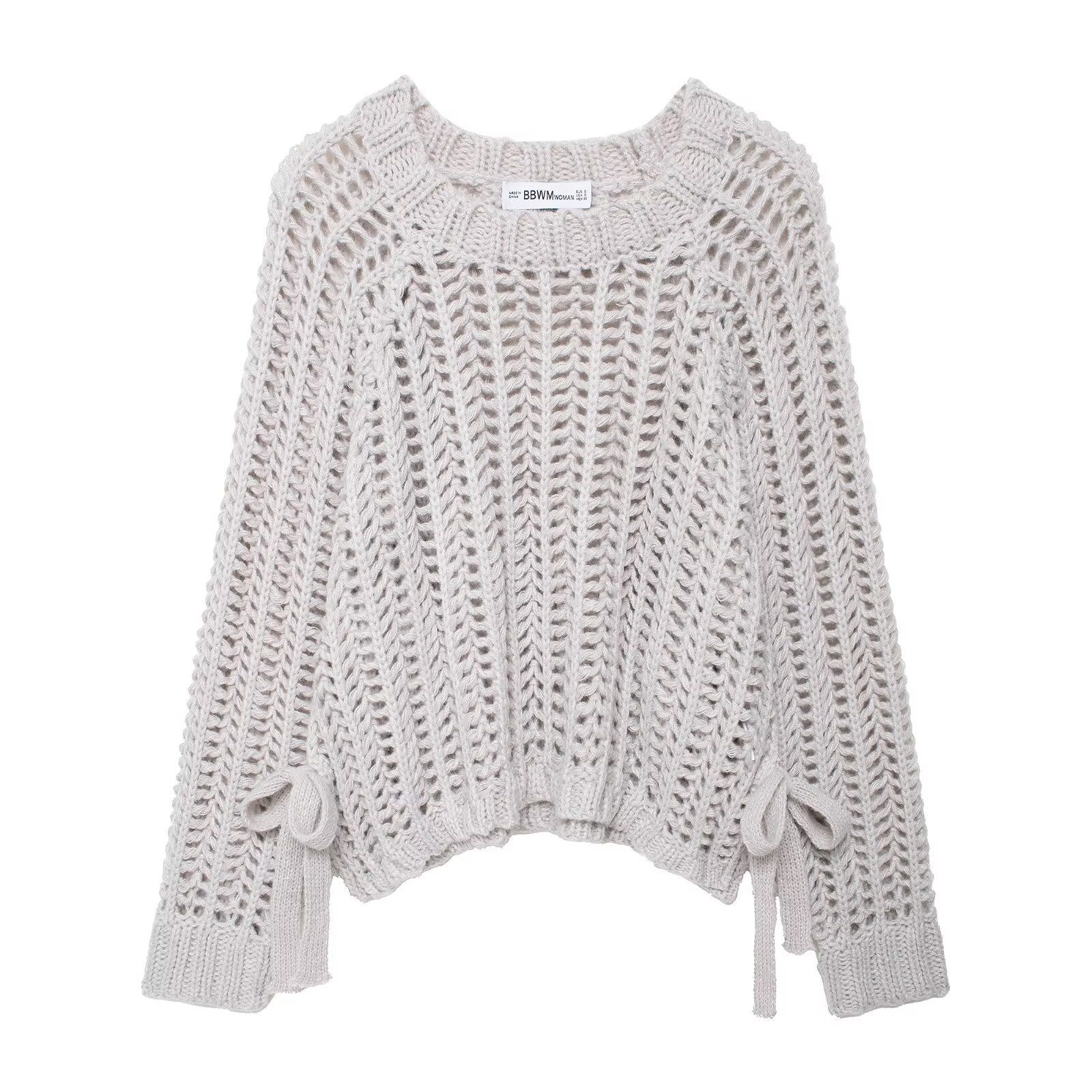 Women's Casual Chunky Knit Open-Front Cardigan with Side Detail
