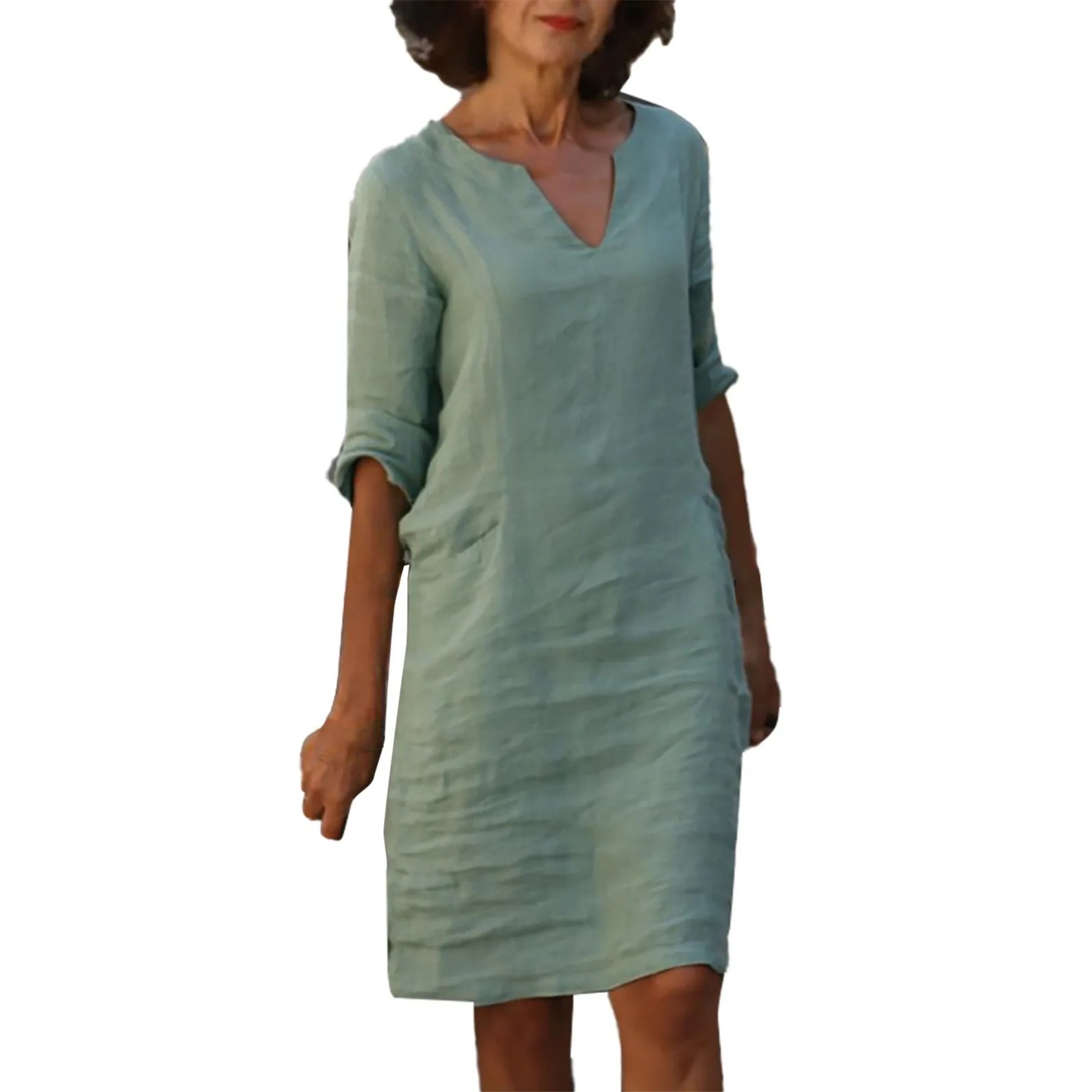 Women's Minimalist Solid Color Casual Dress