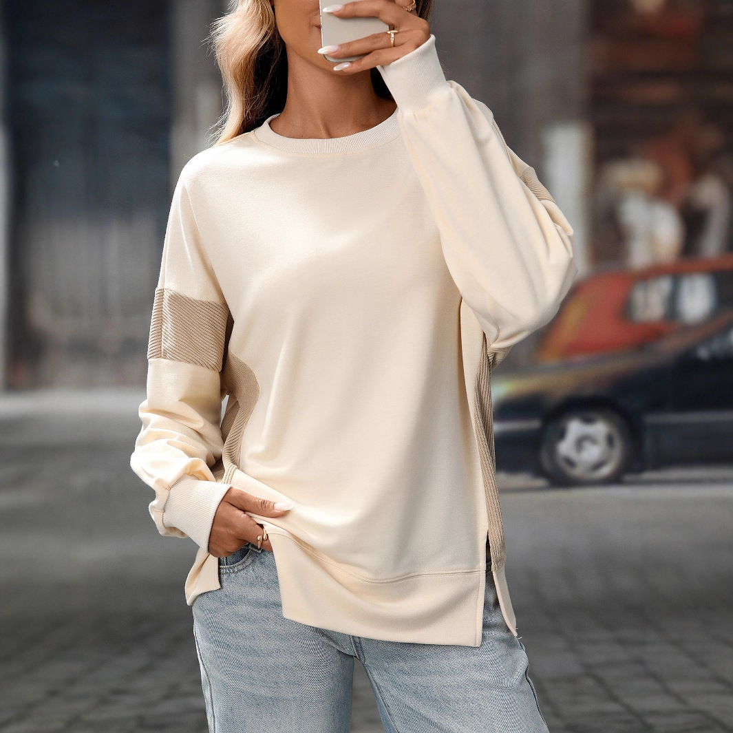 Women's Colorblock Crewneck Loose Casual Sweatshirt