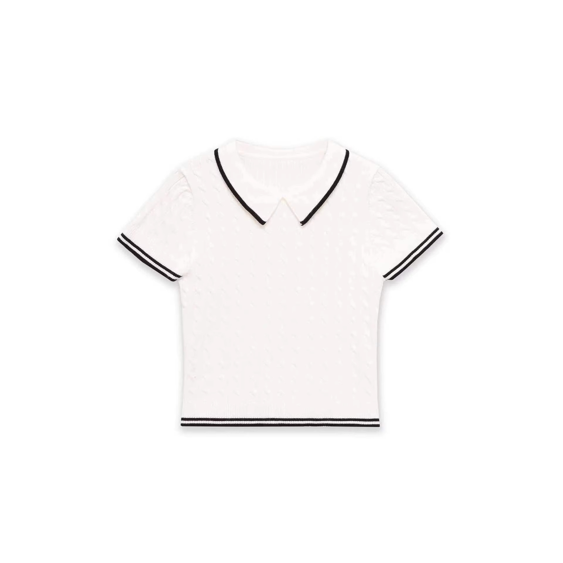 Women's Cable Knit Short Sleeve Sweater