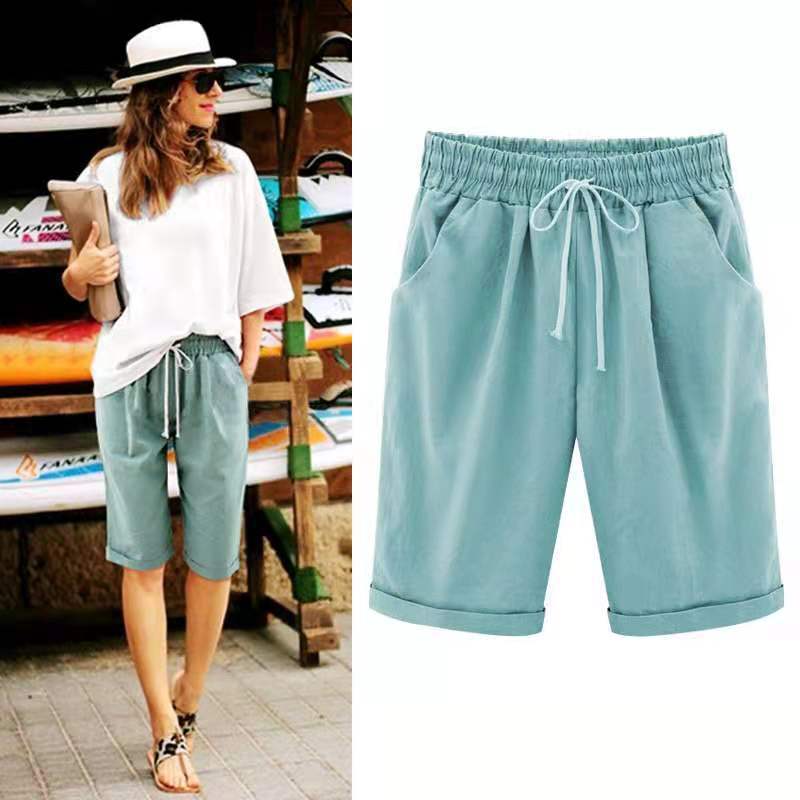 Plus Size Women's Summer Capri Pants Lightweight Loose Harem Pants