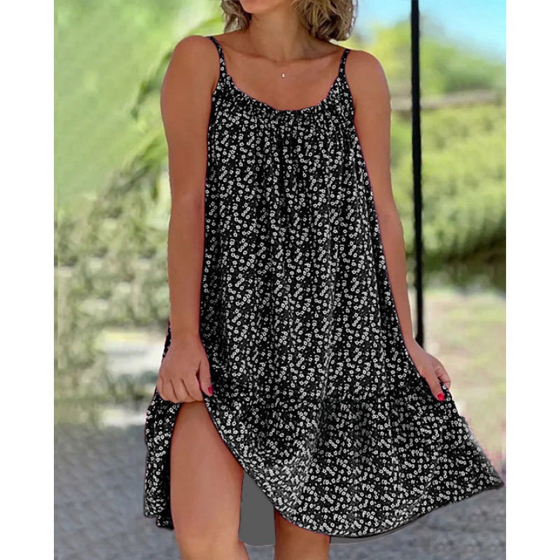 Floral Print Sleeveless Maxi Dress Plus Size S-5XL