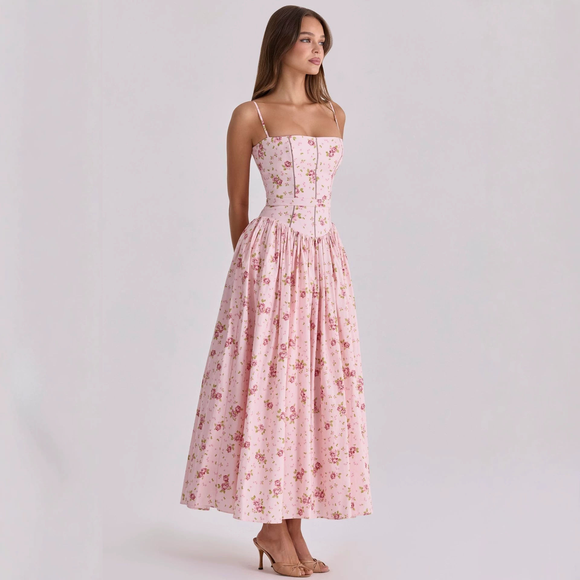 Elegant Slimming Floral Cami Dress
