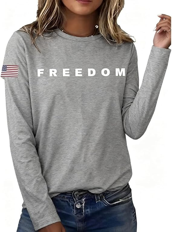 Women's Freedom American Print Crewneck Sweatshirt