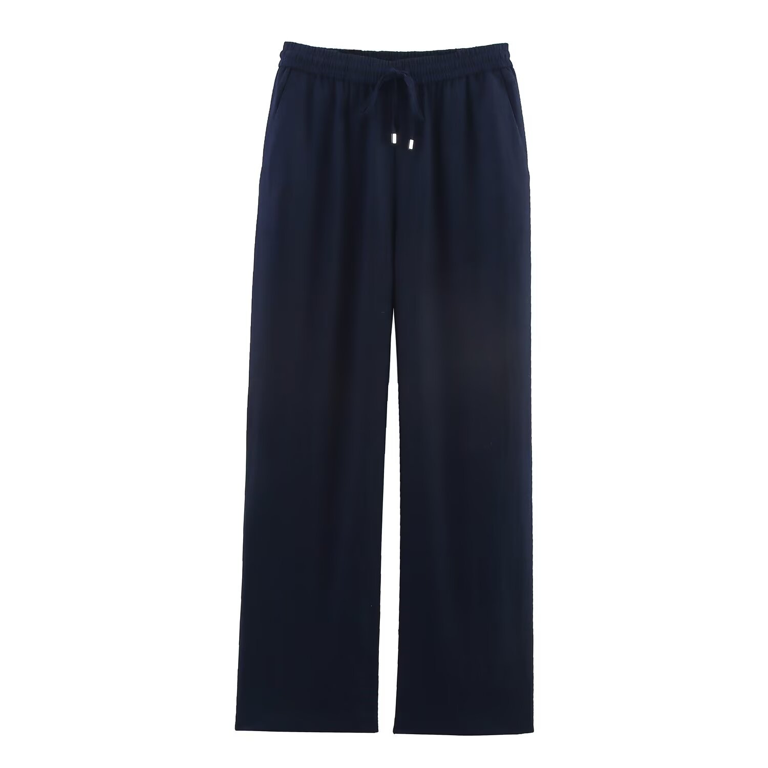 Women's High-Waist Straight-Leg Casual Pants Polyester