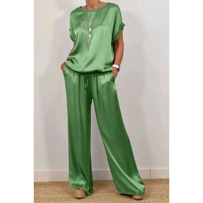 Women's Casual Loose T-Shirt & Wide-Leg Pants Set