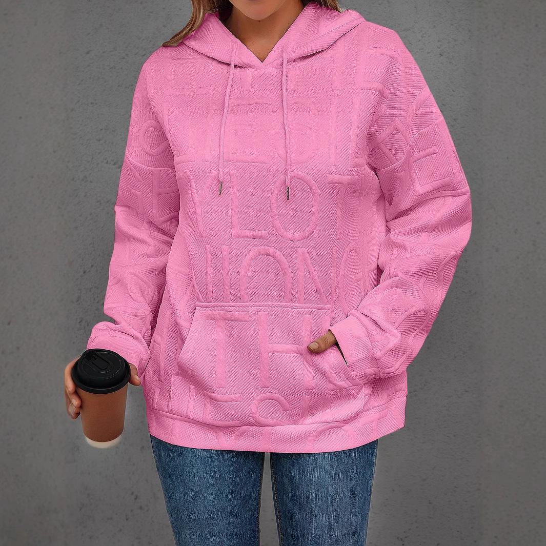 TUME Hooded 3D Print Loose Fit Sweatshirt for Women