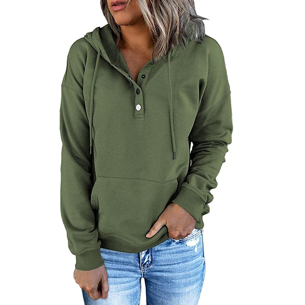 Women's Long-Sleeve Loose Hooded Sweatshirt