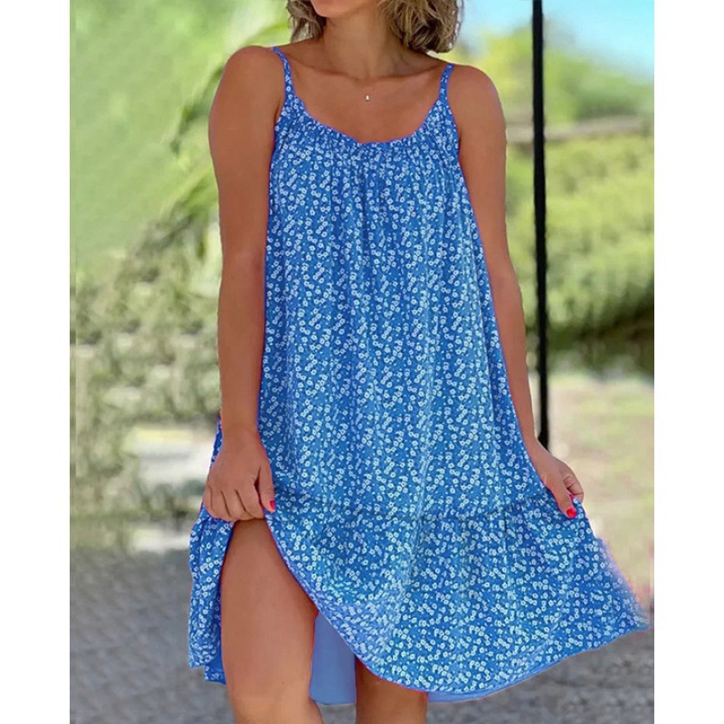 Floral Print Sleeveless Maxi Dress Plus Size S-5XL
