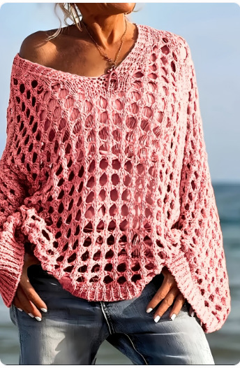 Women's Sexy Open Knit Sun Protection Cardigan Beach Cover-Up