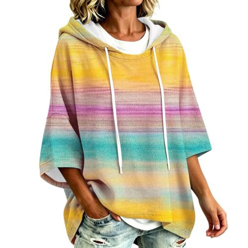 Colorful Striped 3D Print Loose Fit Hoodie
