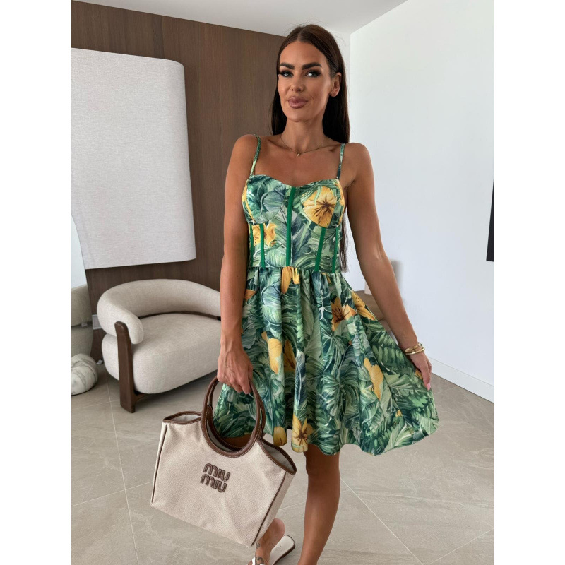 Women's Floral Color-Block Sleeveless Beach Dress